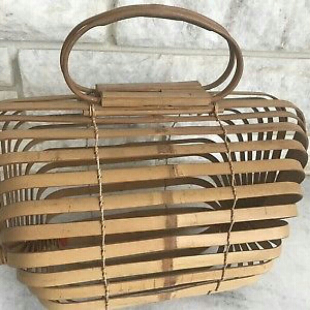 Japanese Bamboo handmade vintage handbag